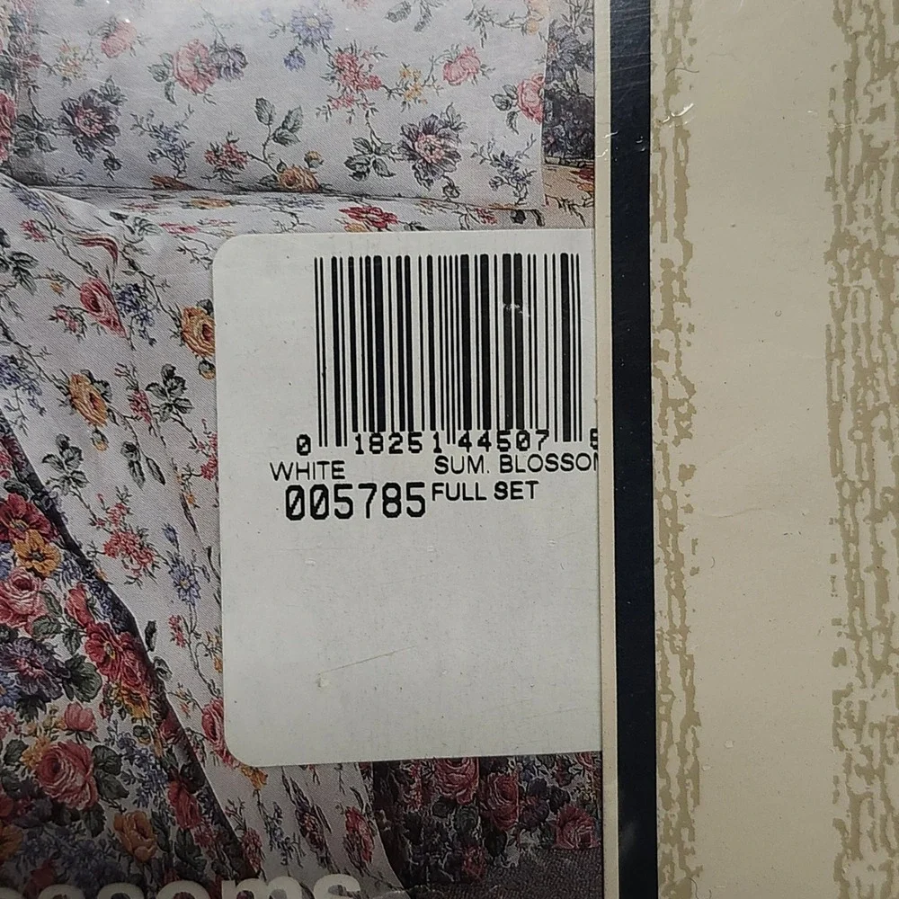 Vintage Eastport Linens Full Sheet Set Floral Summer Blossoms Percale 4pc USA